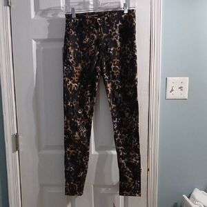 New AG Adriano Goldschmied Leopard High Rise Skinny Jeans, Size 26